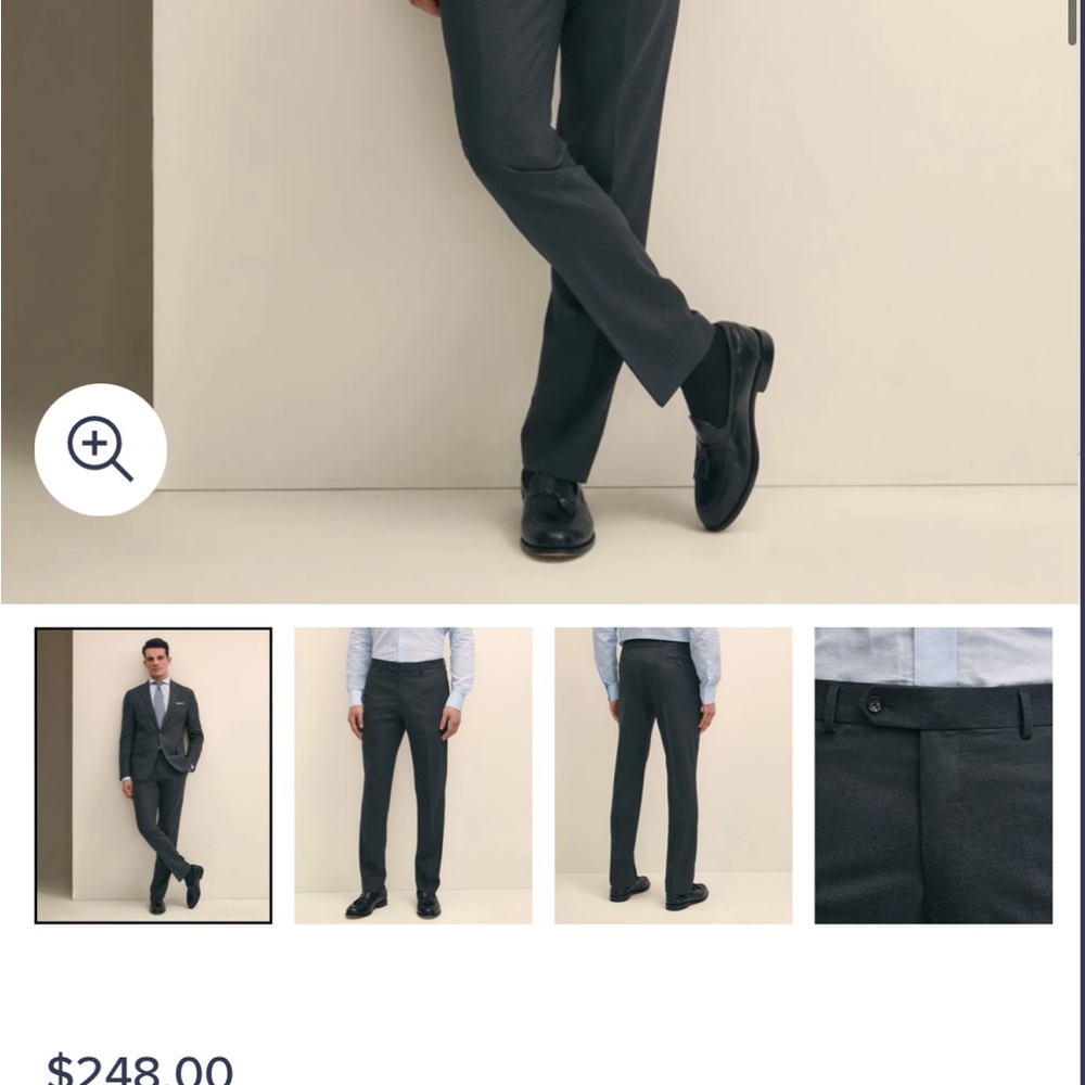 Men's Brooks Brothers Dark Gray Dress Pants - Picture 4 of 7